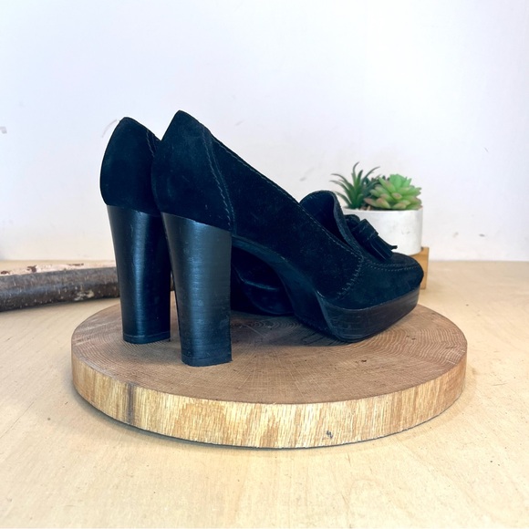 *Stuart Weitzman | Black Suede Loafer Pumps Size 8M - Picture 10 of 16